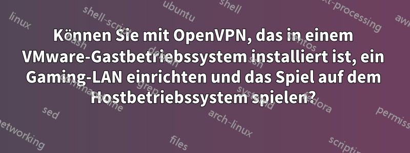 Können Sie mit OpenVPN, das in einem VMware-Gastbetriebssystem installiert ist, ein Gaming-LAN einrichten und das Spiel auf dem Hostbetriebssystem spielen?