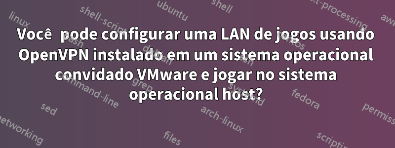 Você pode configurar uma LAN de jogos usando OpenVPN instalado em um sistema operacional convidado VMware e jogar no sistema operacional host?