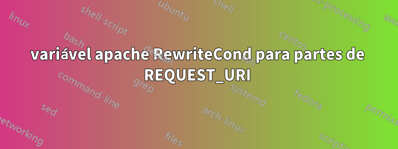 variável apache RewriteCond para partes de REQUEST_URI