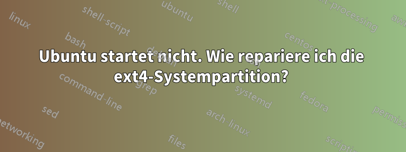 Ubuntu startet nicht. Wie repariere ich die ext4-Systempartition?