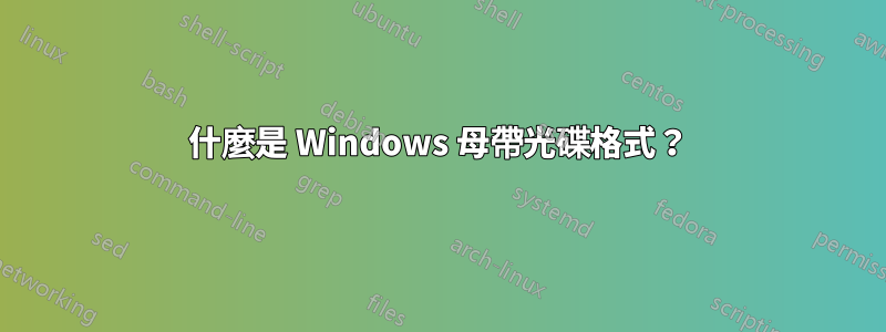 什麼是 Windows 母帶光碟格式？