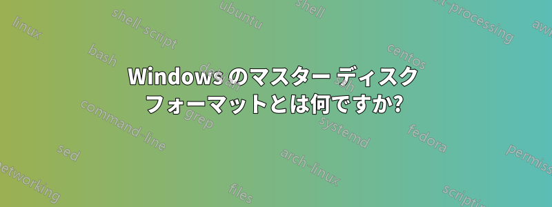 Windows のマスター ディスク フォーマットとは何ですか?