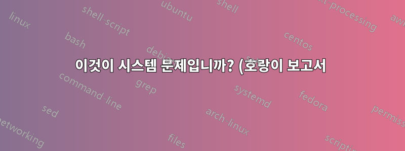 이것이 시스템 문제입니까? (호랑이 보고서)