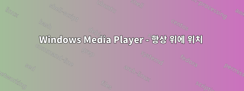 Windows Media Player - 항상 위에 위치