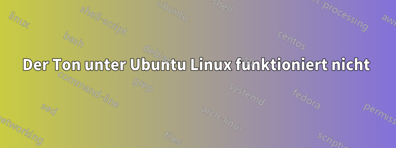 Der Ton unter Ubuntu Linux funktioniert nicht