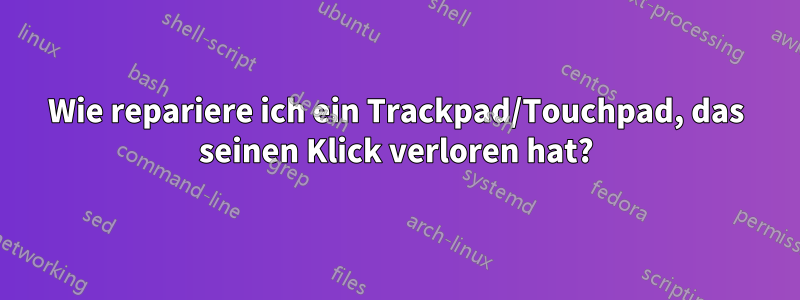 Wie repariere ich ein Trackpad/Touchpad, das seinen Klick verloren hat?