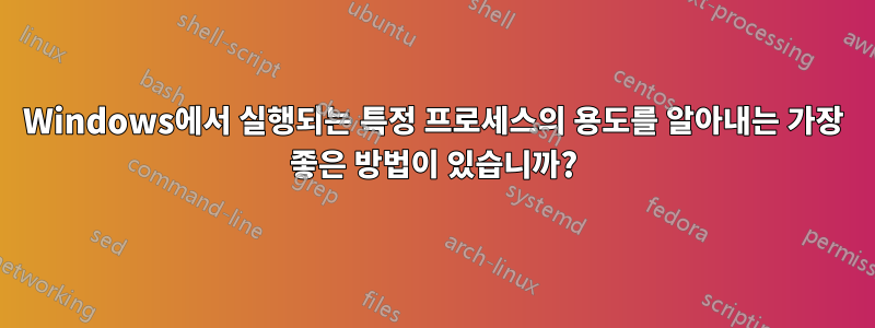 Windows에서 실행되는 특정 프로세스의 용도를 알아내는 가장 좋은 방법이 있습니까?