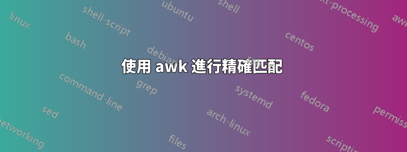 使用 awk 進行精確匹配