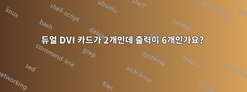 듀얼 DVI 카드가 2개인데 출력이 6개인가요?