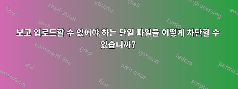 보고 업로드할 수 있어야 하는 단일 파일을 어떻게 차단할 수 있습니까?