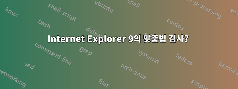 Internet Explorer 9의 맞춤법 검사?