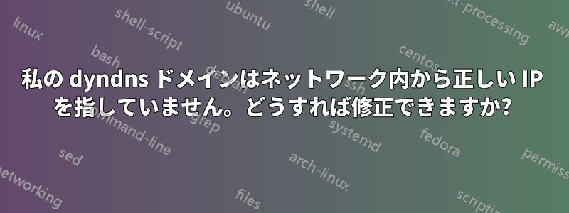 私の dyndns ドメインはネットワーク内から正しい IP を指していません。どうすれば修正できますか?