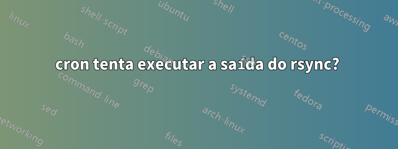 cron tenta executar a saída do rsync?