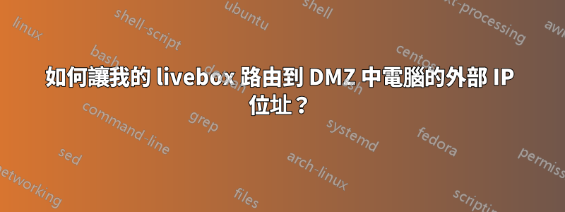 如何讓我的 livebox 路由到 DMZ 中電腦的外部 IP 位址？