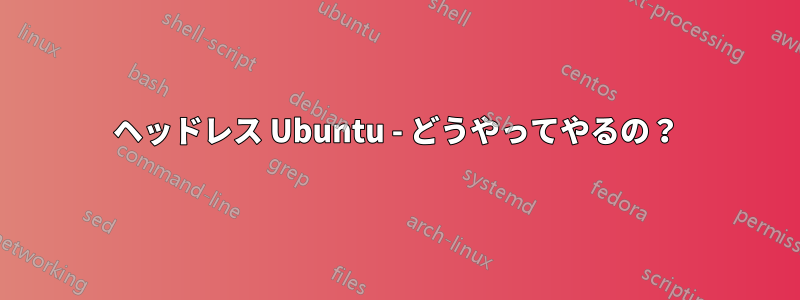 ヘッドレス Ubuntu - どうやってやるの？