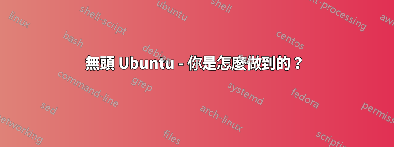 無頭 Ubuntu - 你是怎麼做到的？