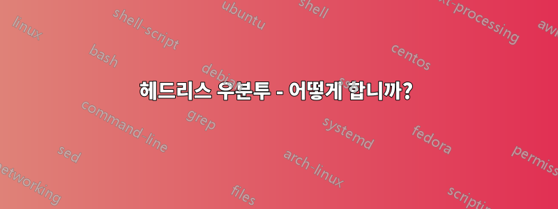 헤드리스 우분투 - 어떻게 합니까?