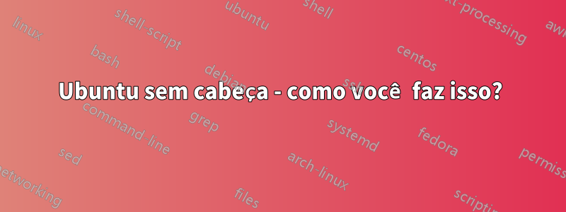 Ubuntu sem cabeça - como você faz isso?