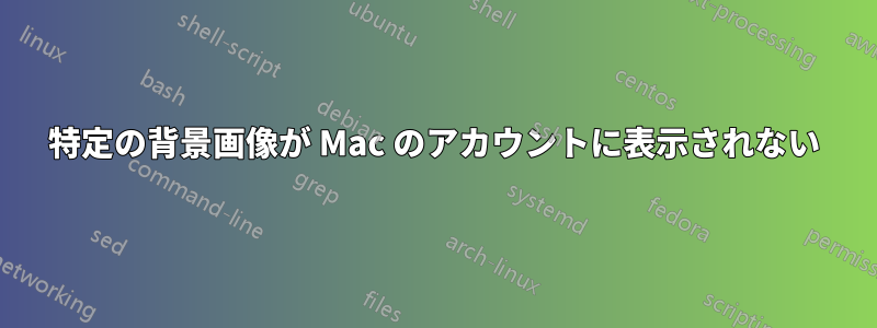 特定の背景画像が Mac のアカウントに表示されない