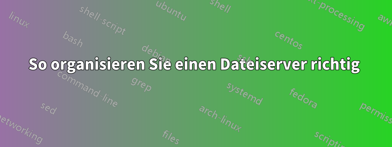 So organisieren Sie einen Dateiserver richtig