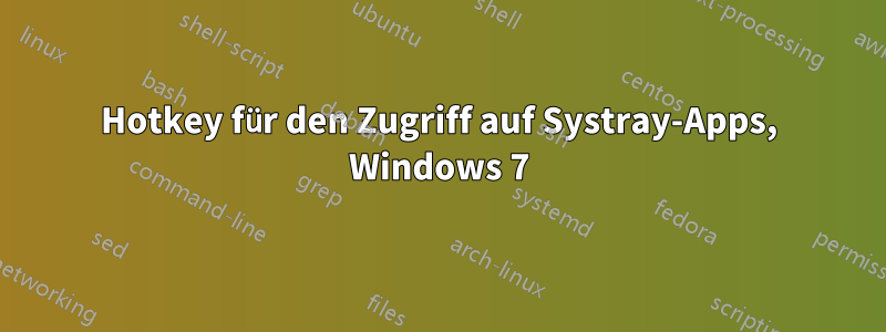 Hotkey für den Zugriff auf Systray-Apps, Windows 7