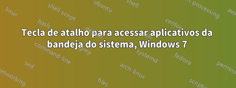 Tecla de atalho para acessar aplicativos da bandeja do sistema, Windows 7