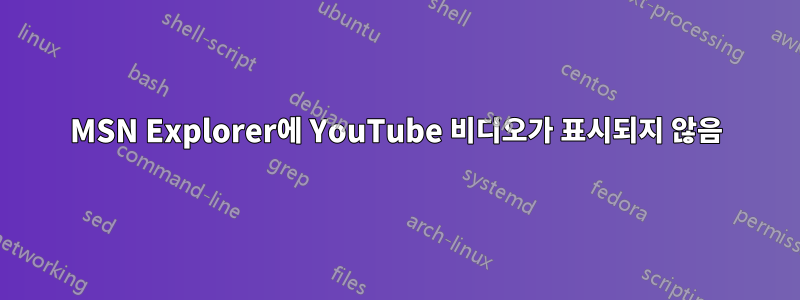 MSN Explorer에 YouTube 비디오가 표시되지 않음