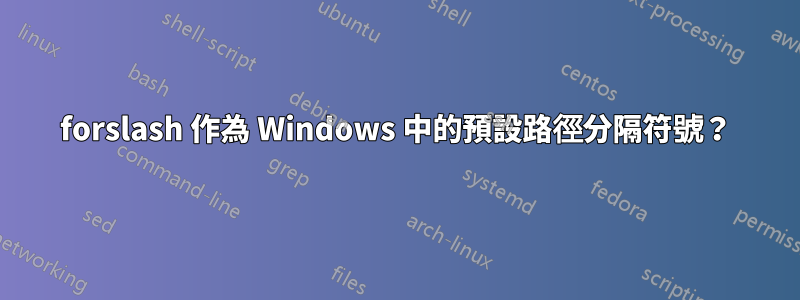 forslash 作為 Windows 中的預設路徑分隔符號？