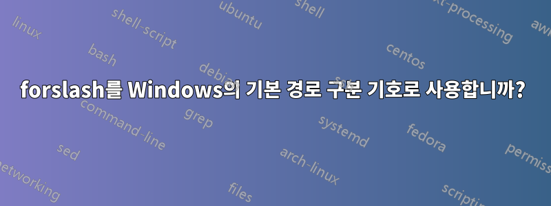 forslash를 Windows의 기본 경로 구분 기호로 사용합니까?