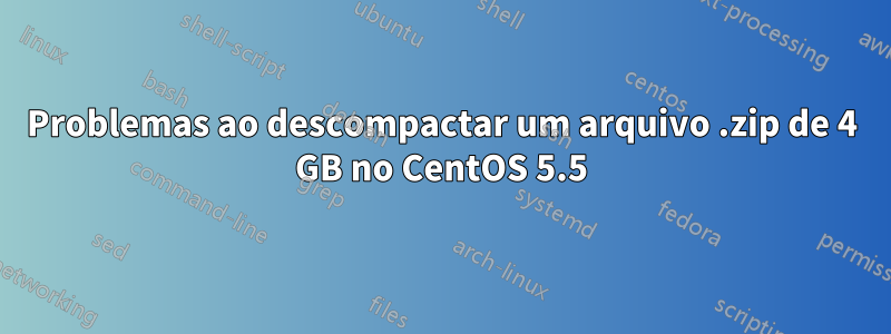 Problemas ao descompactar um arquivo .zip de 4 GB no CentOS 5.5