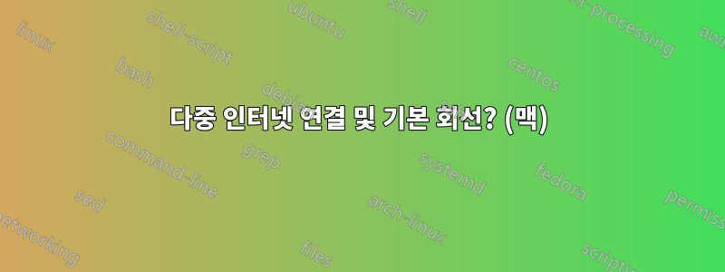 다중 인터넷 연결 및 기본 회선? (맥)