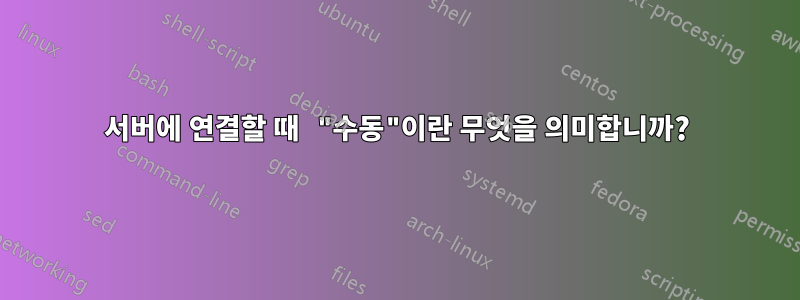 서버에 연결할 때 "수동"이란 무엇을 의미합니까?