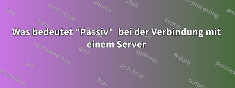 Was bedeutet "Passiv" bei der Verbindung mit einem Server