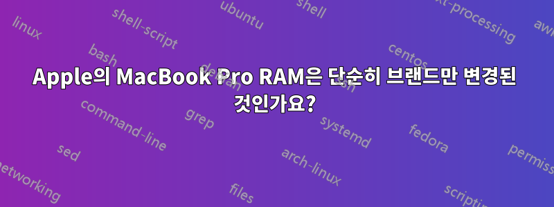 Apple의 MacBook Pro RAM은 단순히 브랜드만 변경된 것인가요?