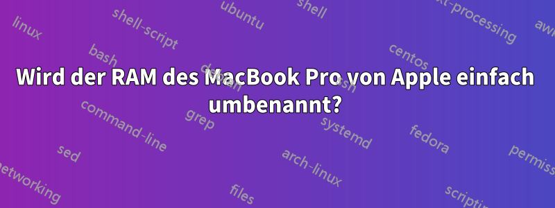 Wird der RAM des MacBook Pro von Apple einfach umbenannt?