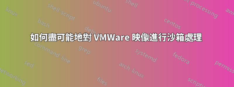 如何盡可能地對 VMWare 映像進行沙箱處理