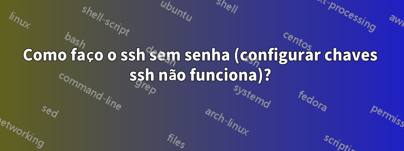 Como faço o ssh sem senha (configurar chaves ssh não funciona)?
