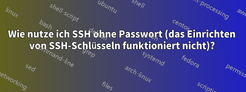 Wie nutze ich SSH ohne Passwort (das Einrichten von SSH-Schlüsseln funktioniert nicht)?