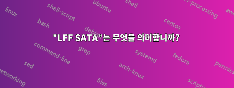 "LFF SATA"는 무엇을 의미합니까?
