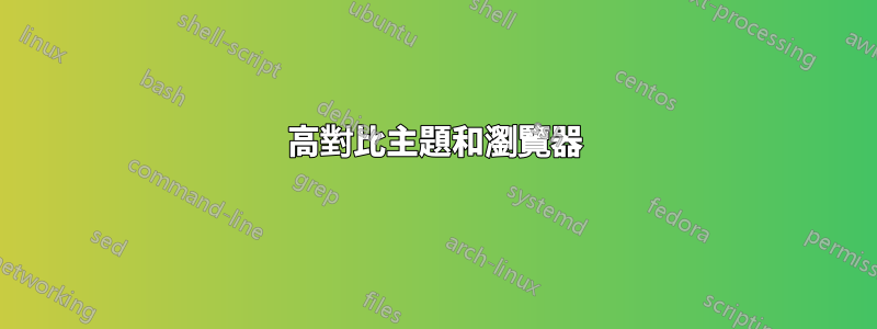 高對比主題和瀏覽器