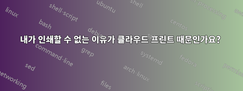 내가 인쇄할 수 없는 이유가 클라우드 프린트 때문인가요?