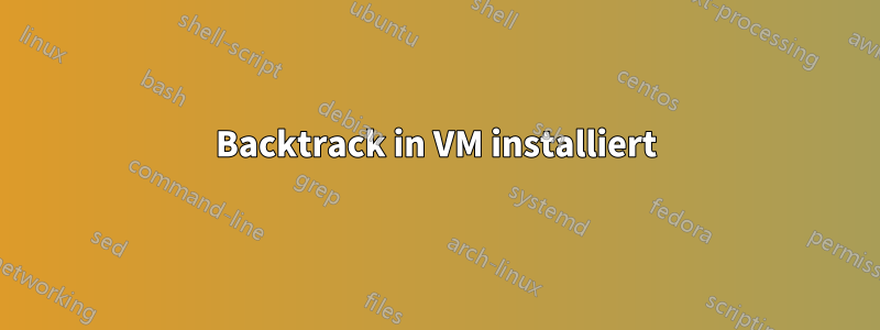 Backtrack in VM installiert