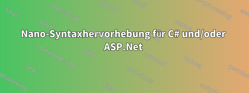 Nano-Syntaxhervorhebung für C# und/oder ASP.Net
