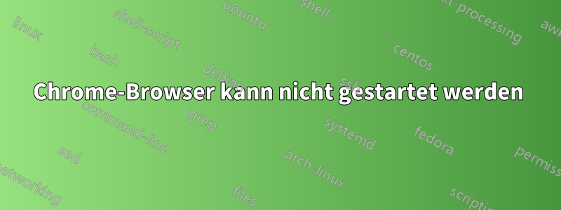 Chrome-Browser kann nicht gestartet werden