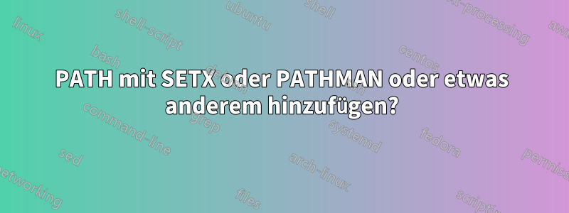 PATH mit SETX oder PATHMAN oder etwas anderem hinzufügen?