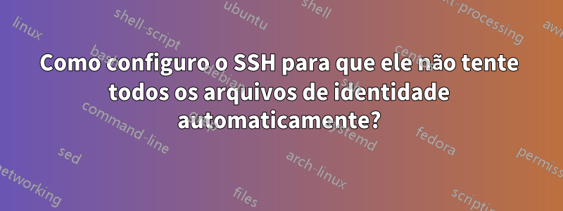Como configuro o SSH para que ele não tente todos os arquivos de identidade automaticamente?