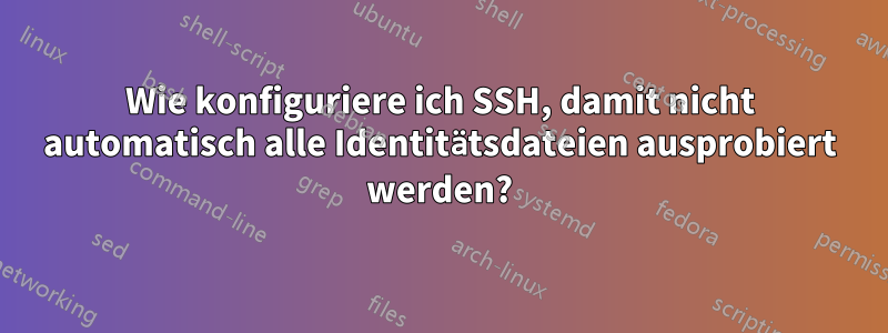 Wie konfiguriere ich SSH, damit nicht automatisch alle Identitätsdateien ausprobiert werden?