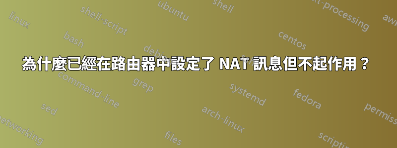 為什麼已經在路由器中設定了 NAT 訊息但不起作用？