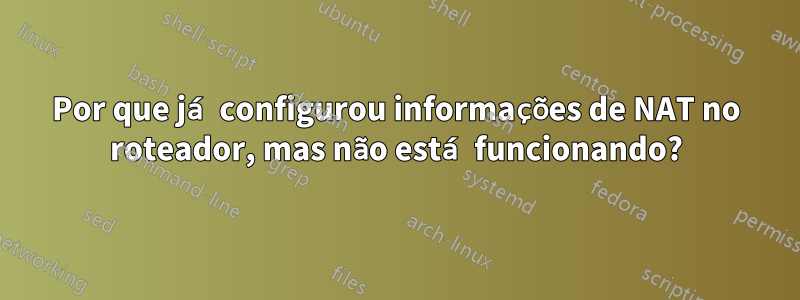 Por que já configurou informações de NAT no roteador, mas não está funcionando?
