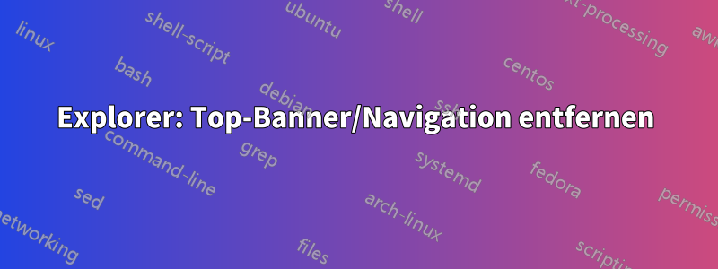 Explorer: Top-Banner/Navigation entfernen